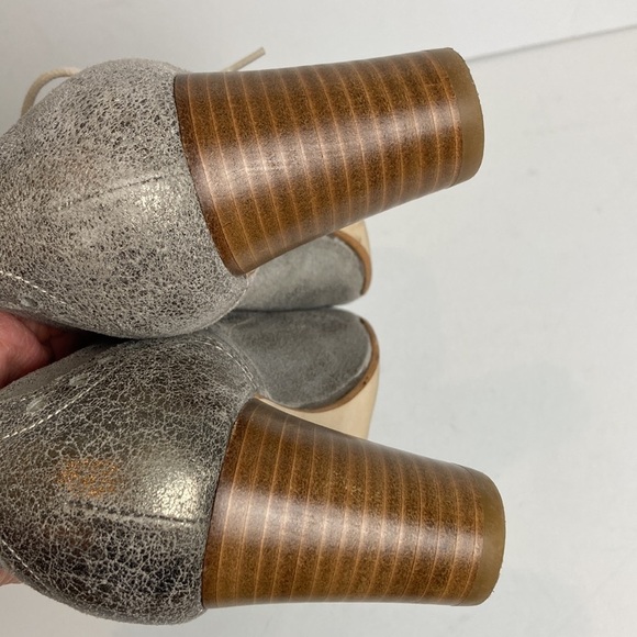 SUNDANCE Lucette Italian Leather Silver Oxford Lace-up Heels 38 Academia Preppy - Picture 6 of 14